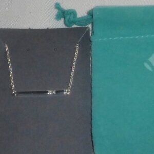 New Brilliant Earth Sterling Silver Diamond Bar Necklace , 18” Chain, 3.55 Grams